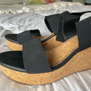 Splendid Geena Black Wedge Sandals